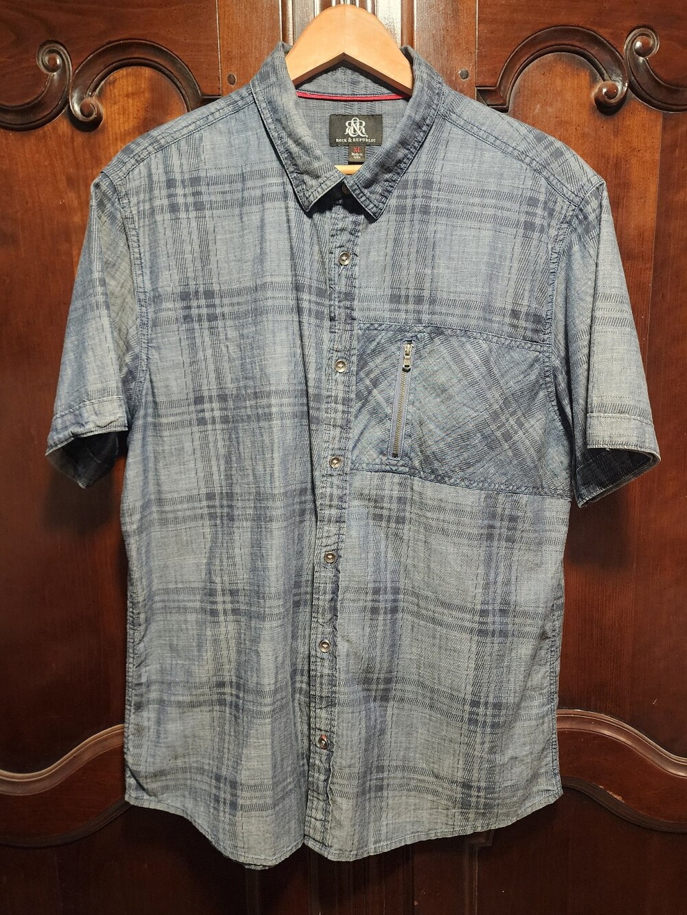 ROCK & REPUBLIC - Gray Plaid Dress Shirt